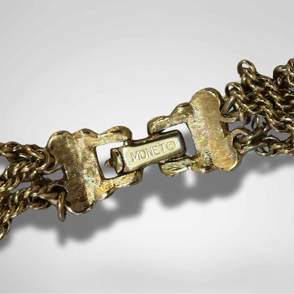 Vintage Monet Gold Tone Chain Necklace - Picture 2 of 3